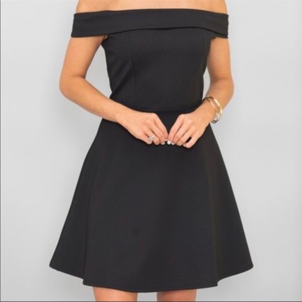 Off shoulder little black dress